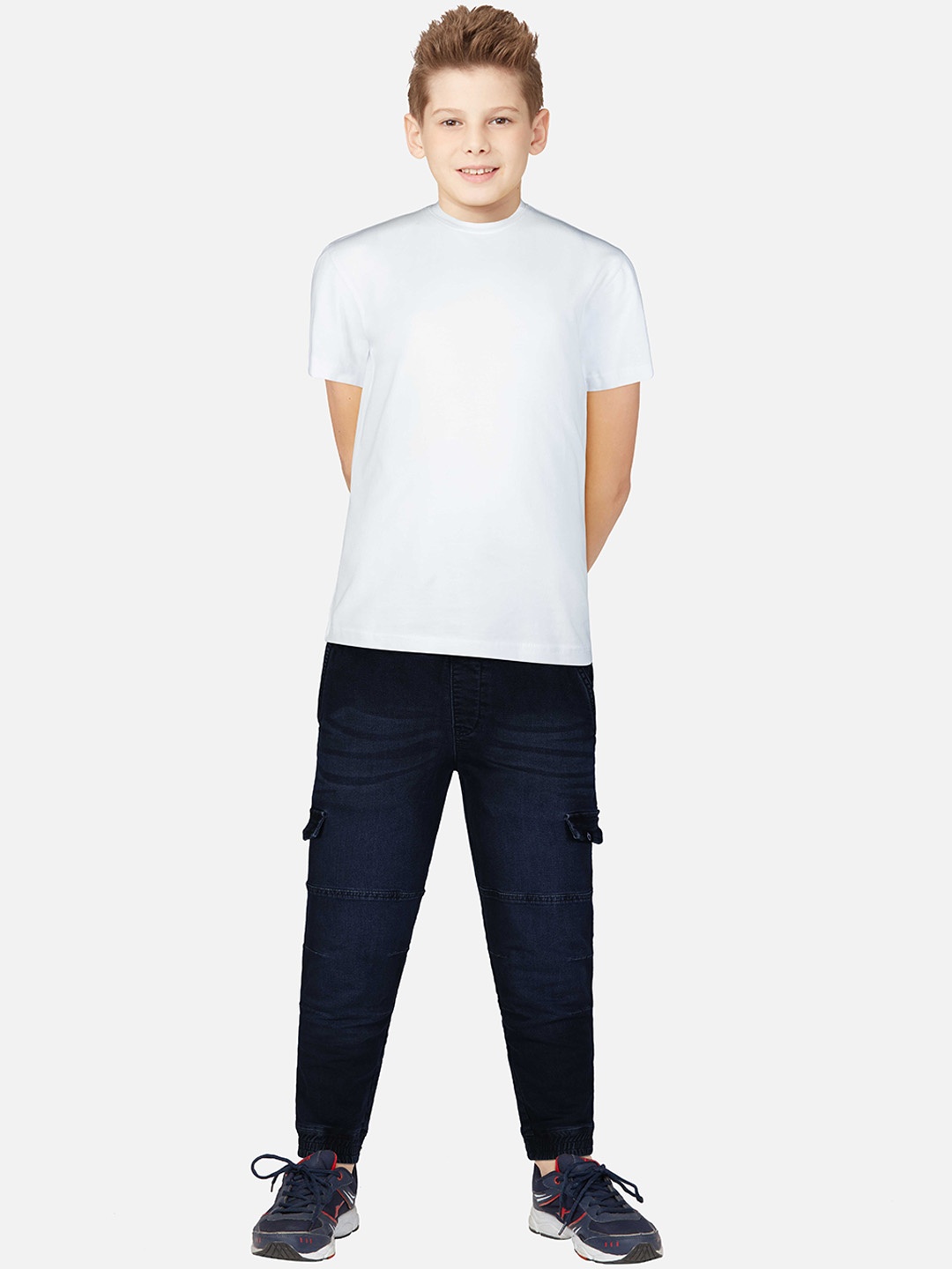

Gini and Jony Boys Low Distress Light Fade Cotton Jeans, Navy blue