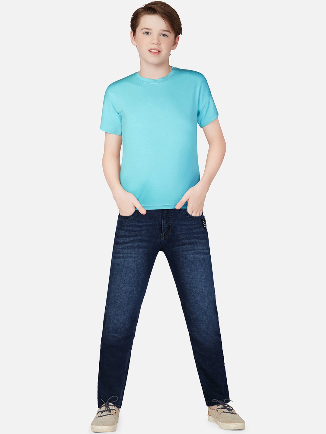 

Gini and Jony Boys Light Fade Mid-Rise Cotton Jeans, Navy blue