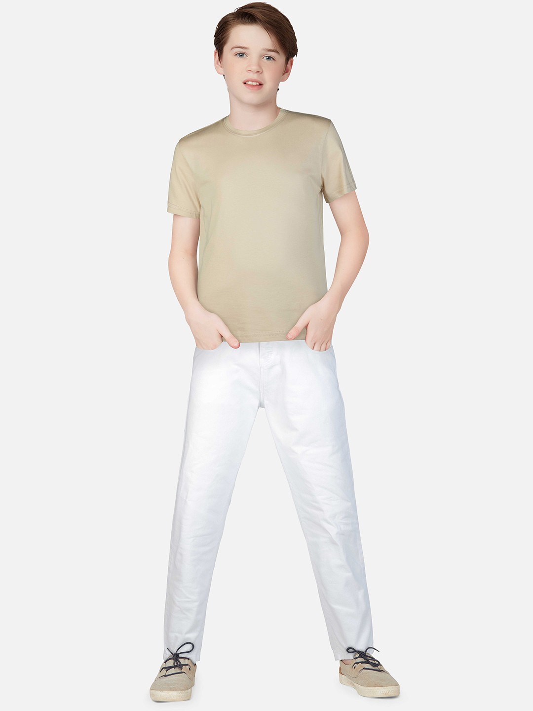 

Gini and Jony Boys Cotton Regular Fit Mid-Rise Jeans, White