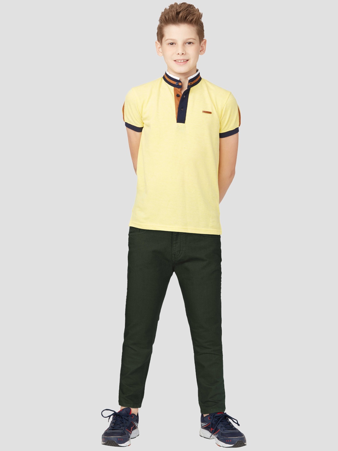 

Gini and Jony Boys Cotton Regular Fit Mid-Rise Jeans, Olive
