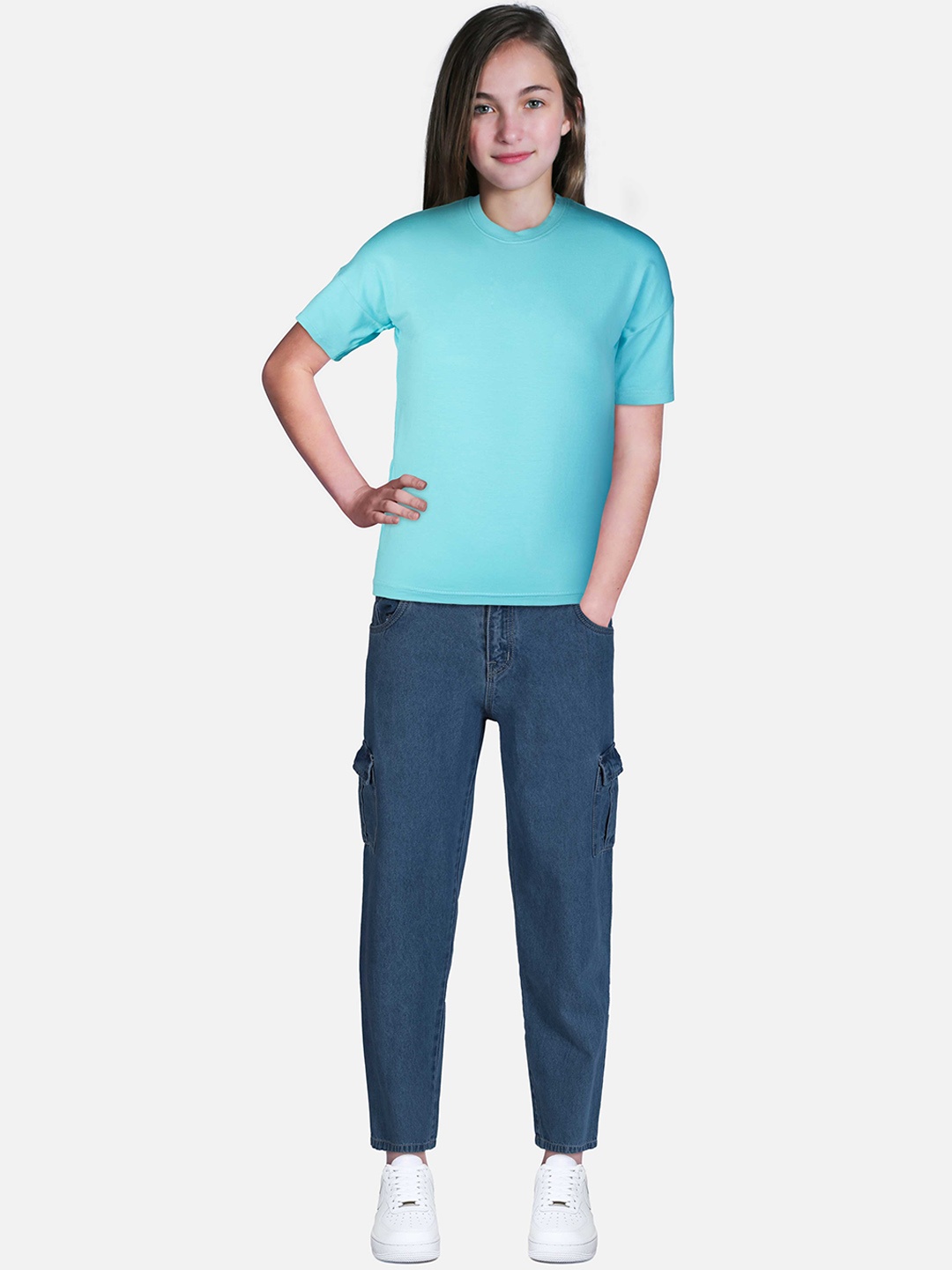 

Gini and Jony Girls Cotton Jeans, Navy blue