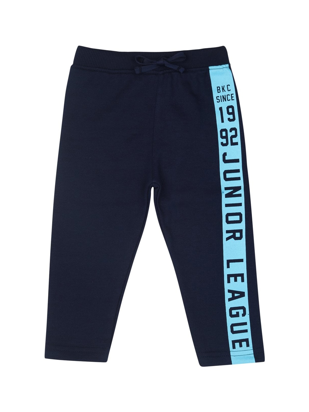 

Bodycare Kids Boys Antiviral & Antibacterial Side Printed Cotton Detail Track Pants, Navy blue