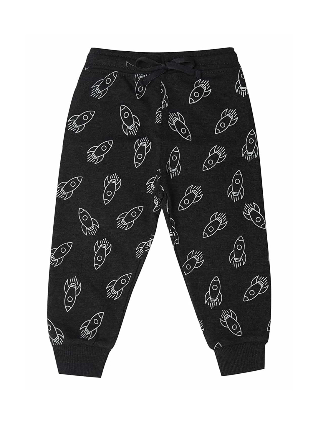 

Bodycare Kids Boys Antiviral & Antibacterial Printed Cotton Joggers, Black