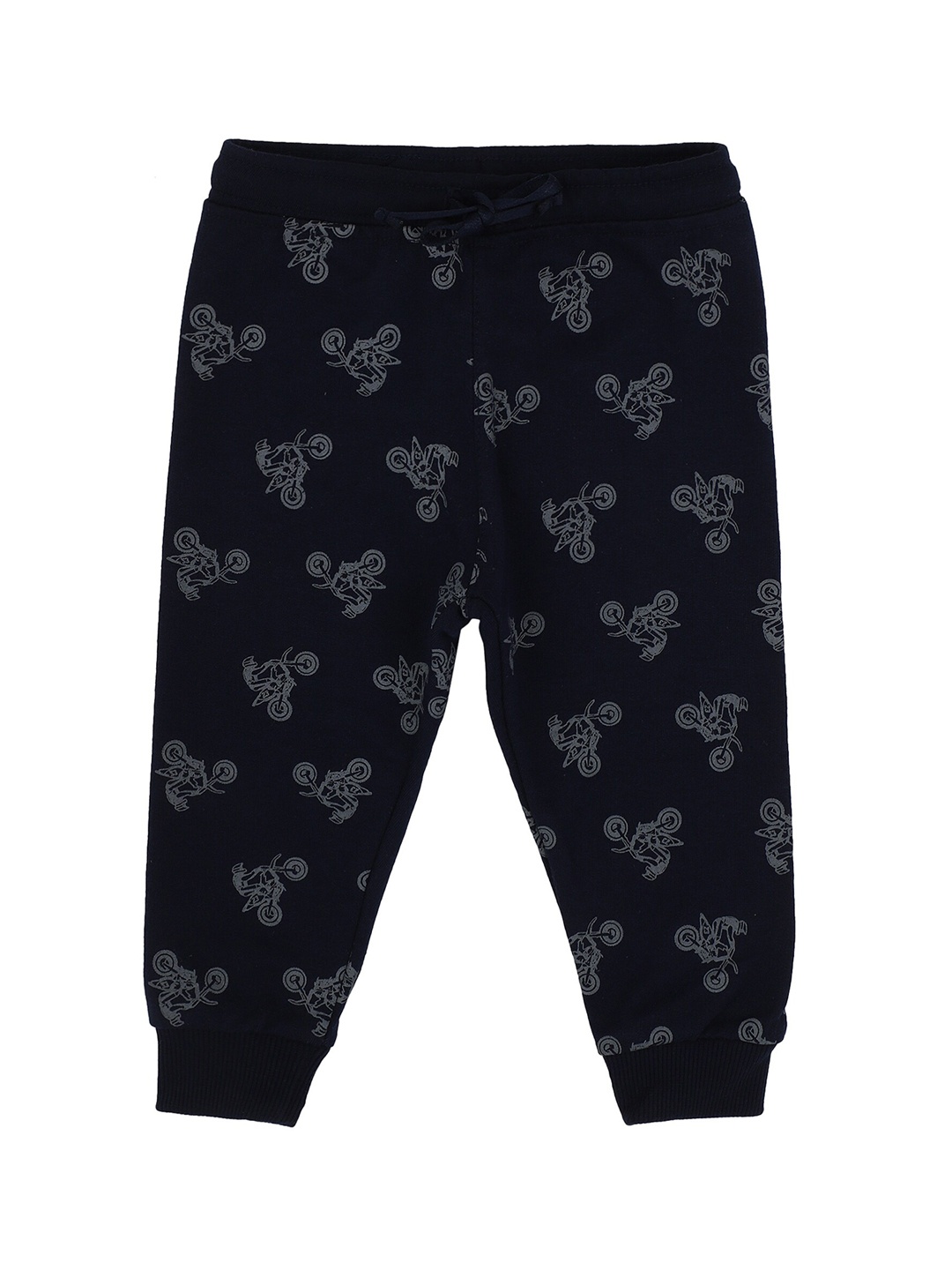 

Bodycare Kids Boys Printed Cotton Joggers, Navy blue