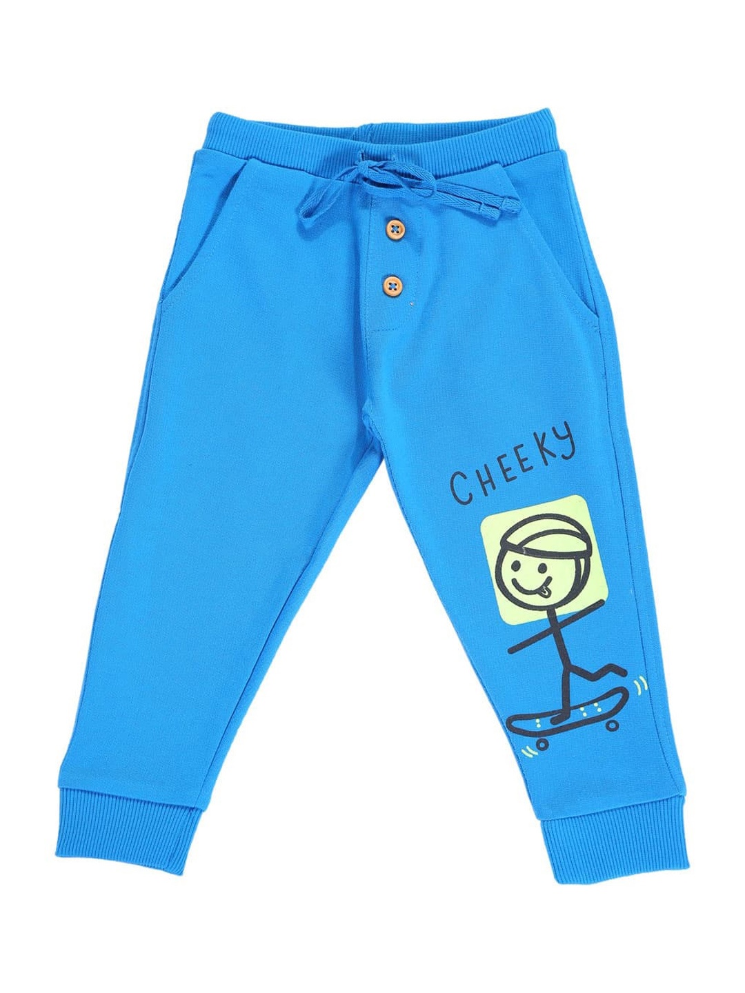 

Bodycare Kids Boys Graphic Printed Cotton Joggers, Blue