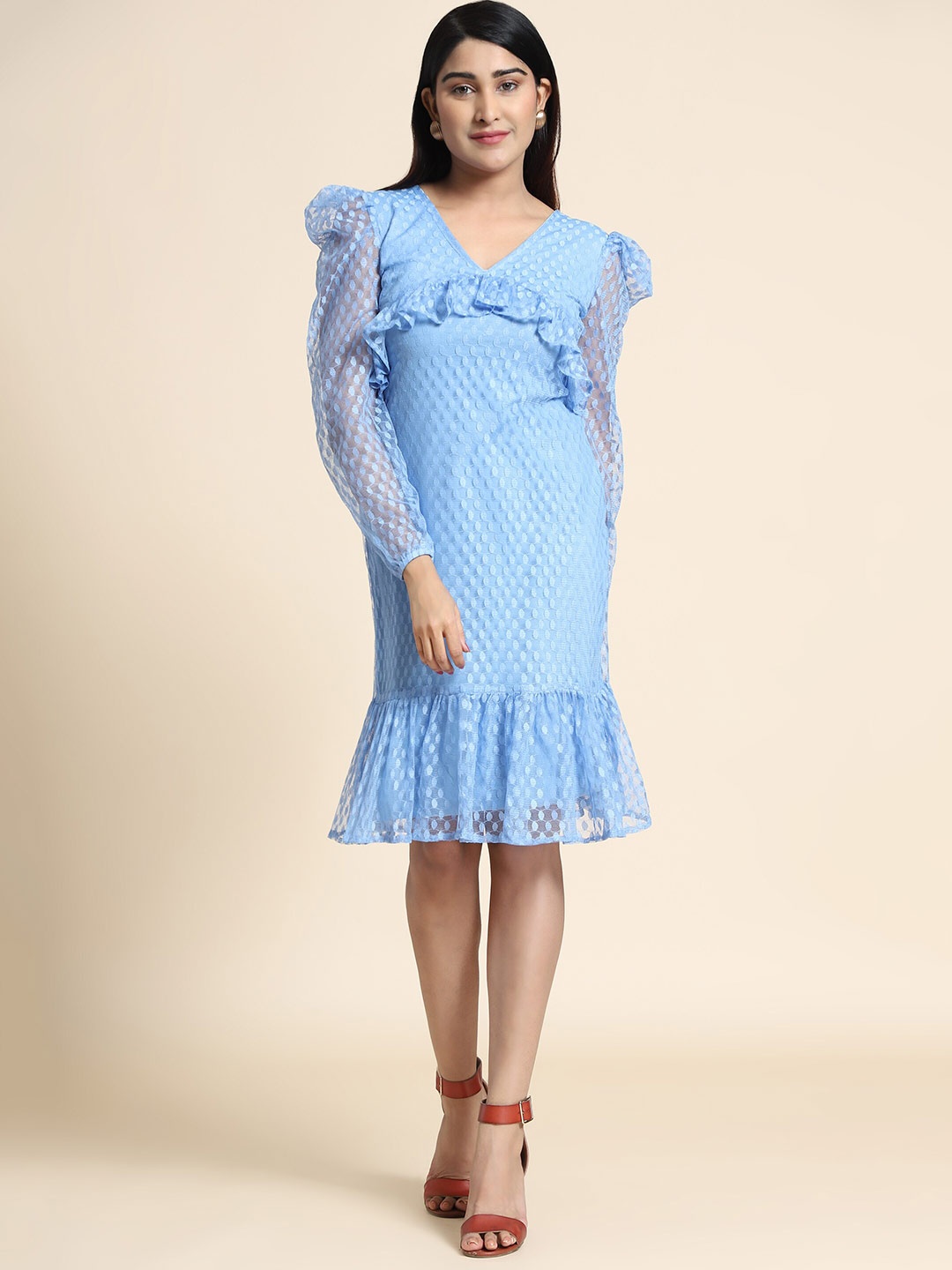

AA-HA!! Striped Sheath Dress, Blue