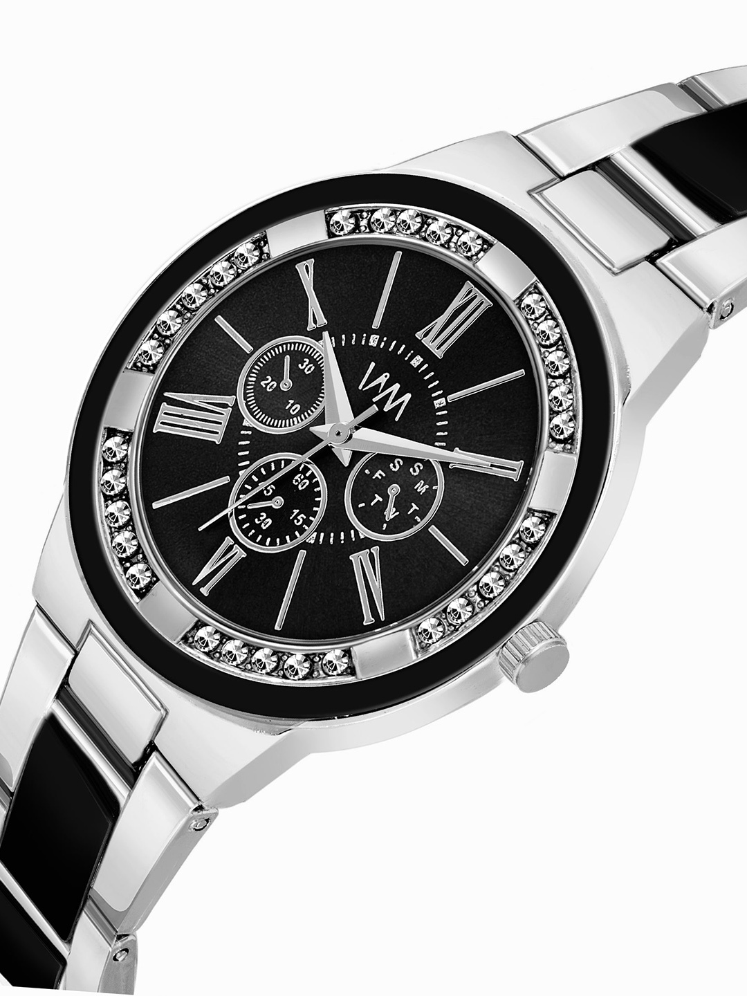 

WM Men Dial & Stainless Steel Bracelet Style Straps Analogue Watch PP-031_17, Black