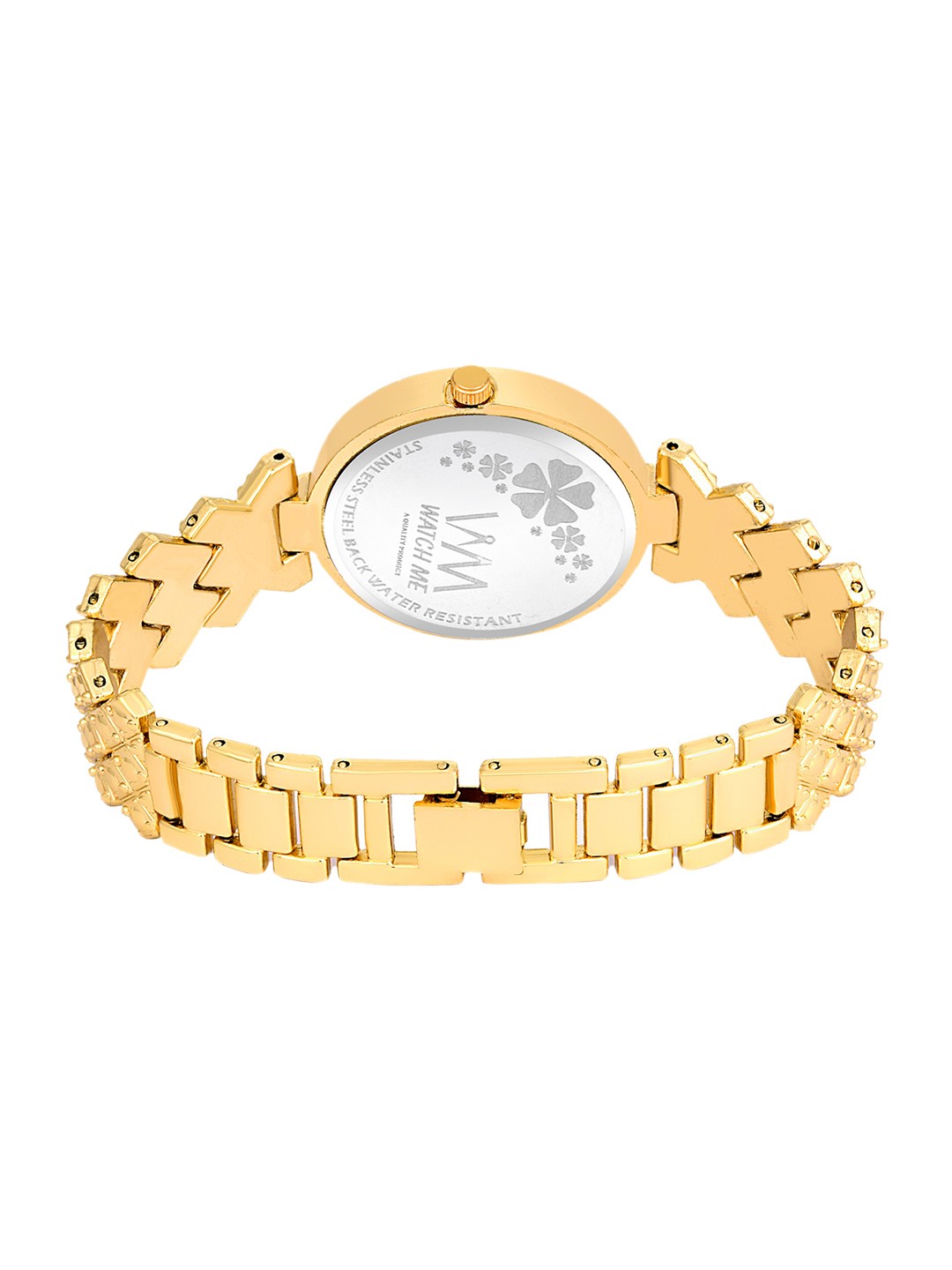 

WM Women Embellished Dial & Bracelet Style Straps Analogue Watch PP-035_21, Gold