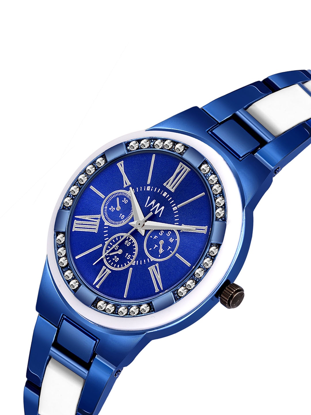 

WM Men Patterned Dial Stainless Steel Straps Analogue Watch PP-030_16, Multi