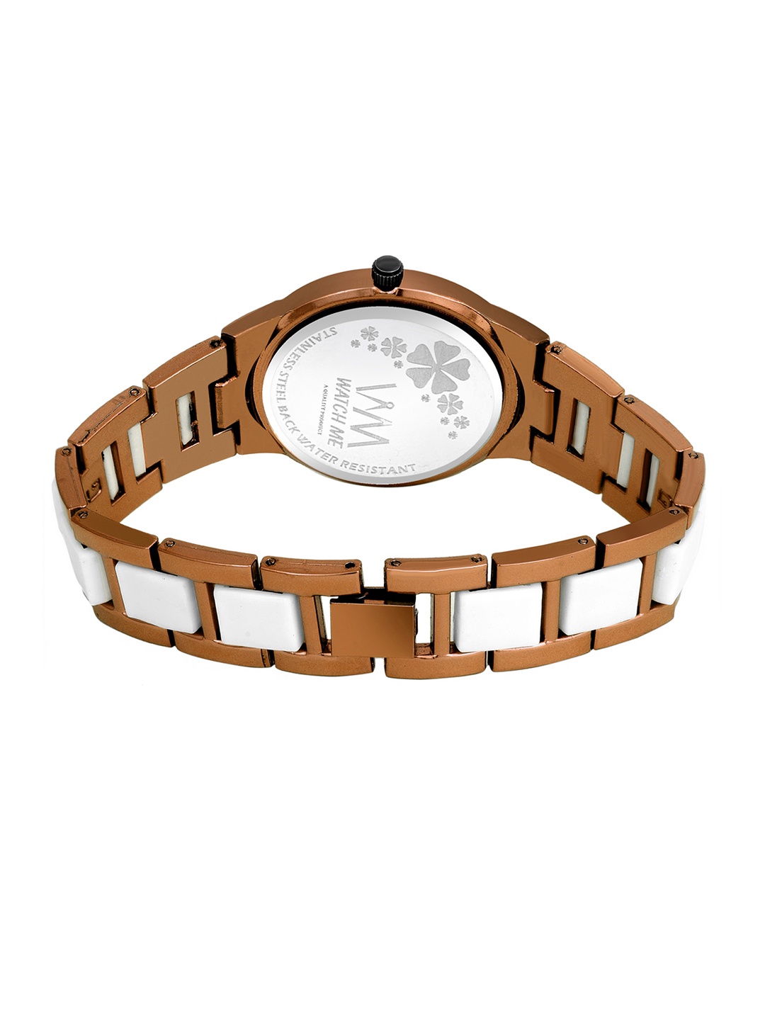 

WM Women Embellished Dial & Stainless Steel Bracelet Style Straps Analogue Watch PP-024_10, Brown