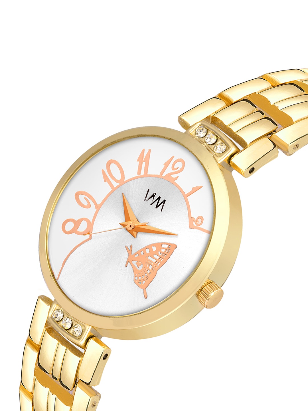 

WM Men Stainless Steel Bracelet Style Straps Analogue Watch PP-039_25, Gold