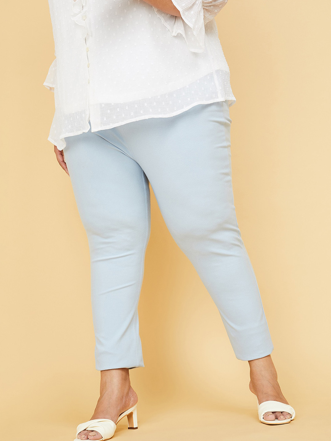 

max Women Plus Size Casual Trousers, Blue