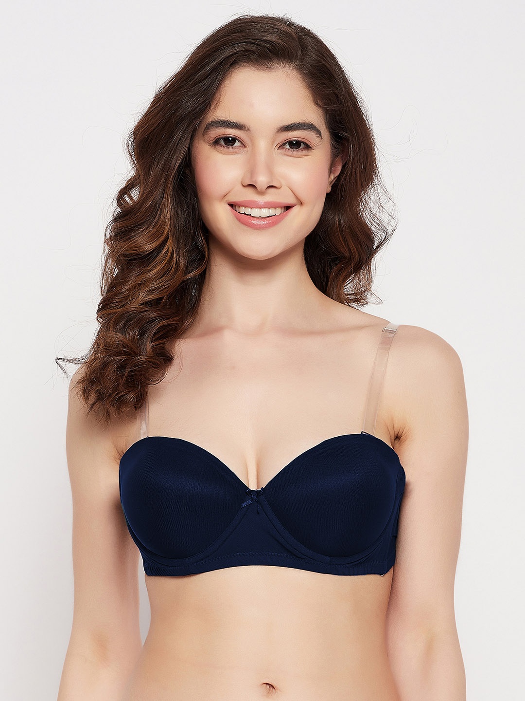 

Clovia Invisi Padded Underwired Strapless Balconette Bra & Transparent Straps & Band, Green