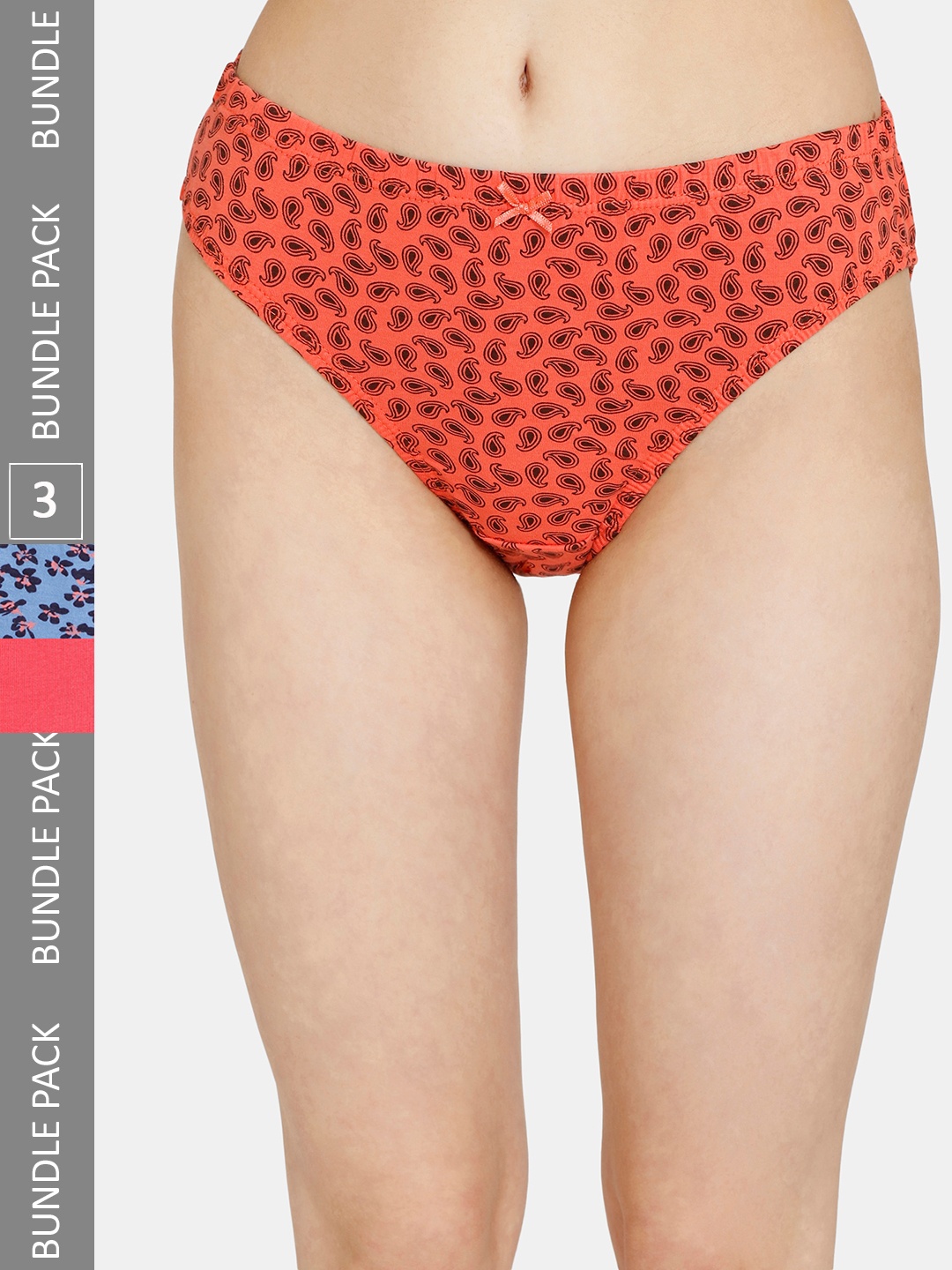 

Rosaline by Zivame Women Pack Of 3 Pure Cotton Bikini Briefs RO2061FASHHSAST, Red