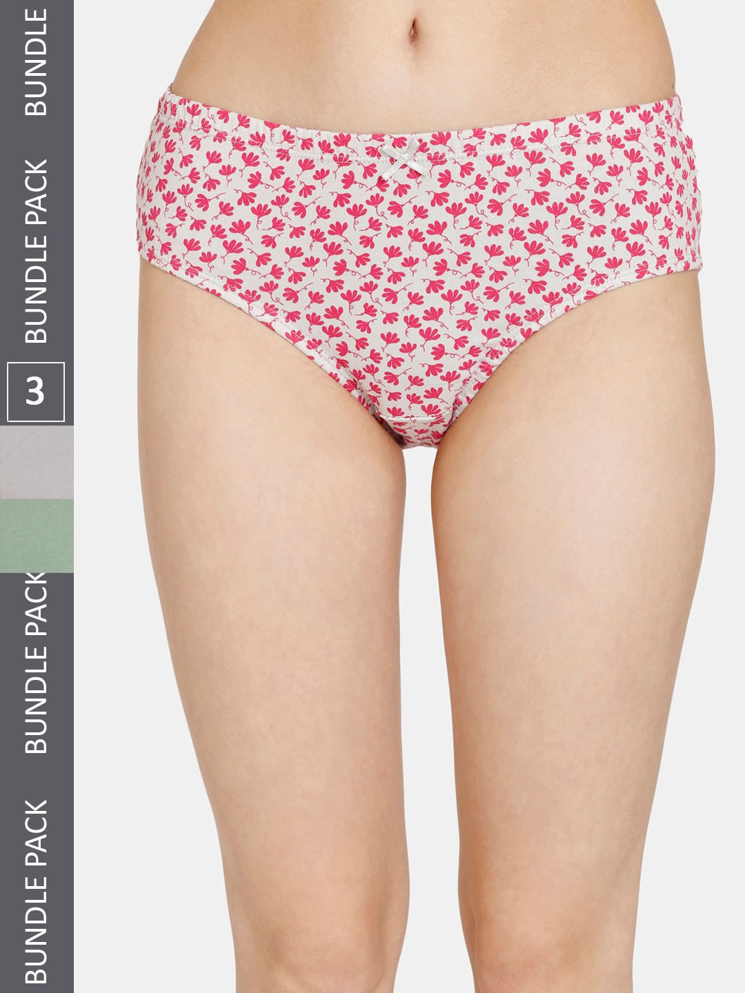 

Rosaline by Zivame Women Pack Of 3 Pure Cotton Hipster Briefs RO2066FASHHASRT, Pink