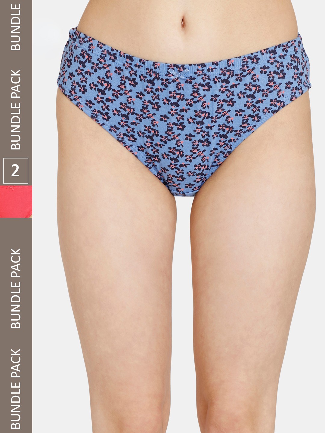 

Rosaline by Zivame Women Pack Of 2 Pure Cotton Bikini Briefs RO2059FASHHSAST, Blue