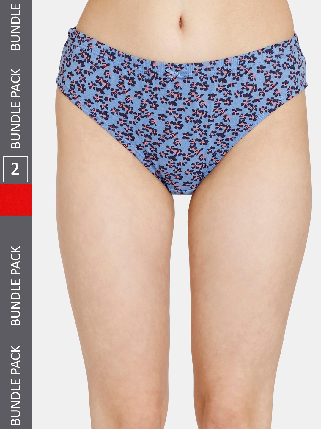 

Rosaline by Zivame Pack Of 2 Pure Cotton Bikini Briefs RO2059FASHHASRT, Blue