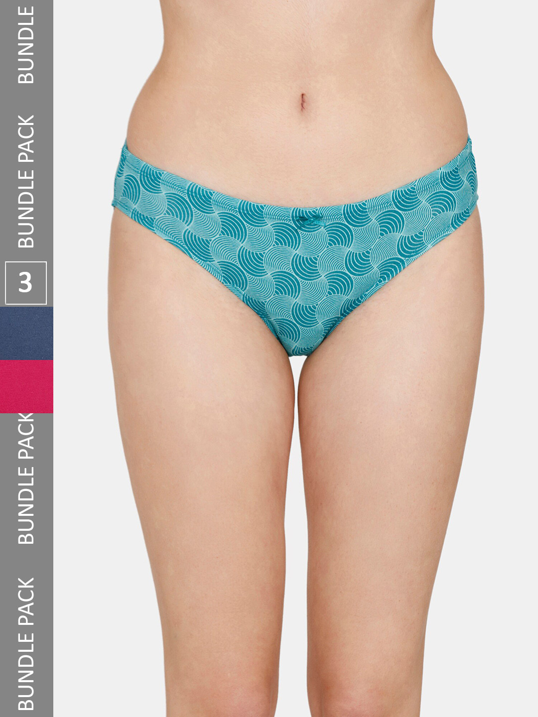 

Zivame Women Pack Of 3 Low Rise Bikini Briefs, Green