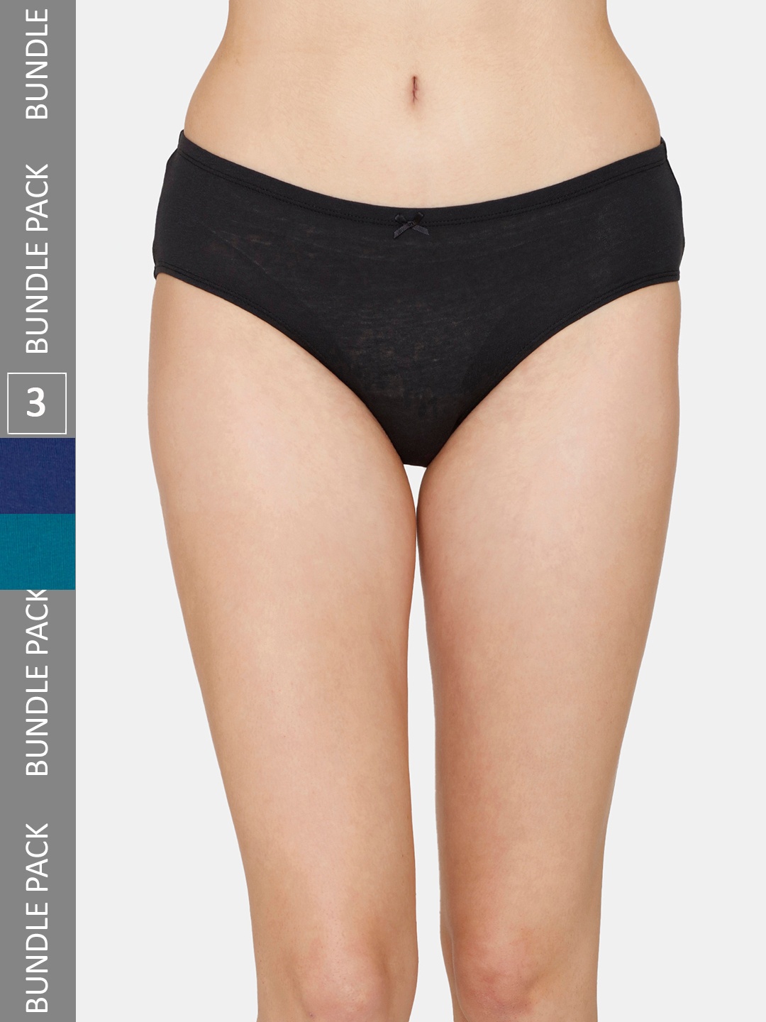 

Zivame Women Pack Of 3 Cotton Hipster Briefs, Navy blue