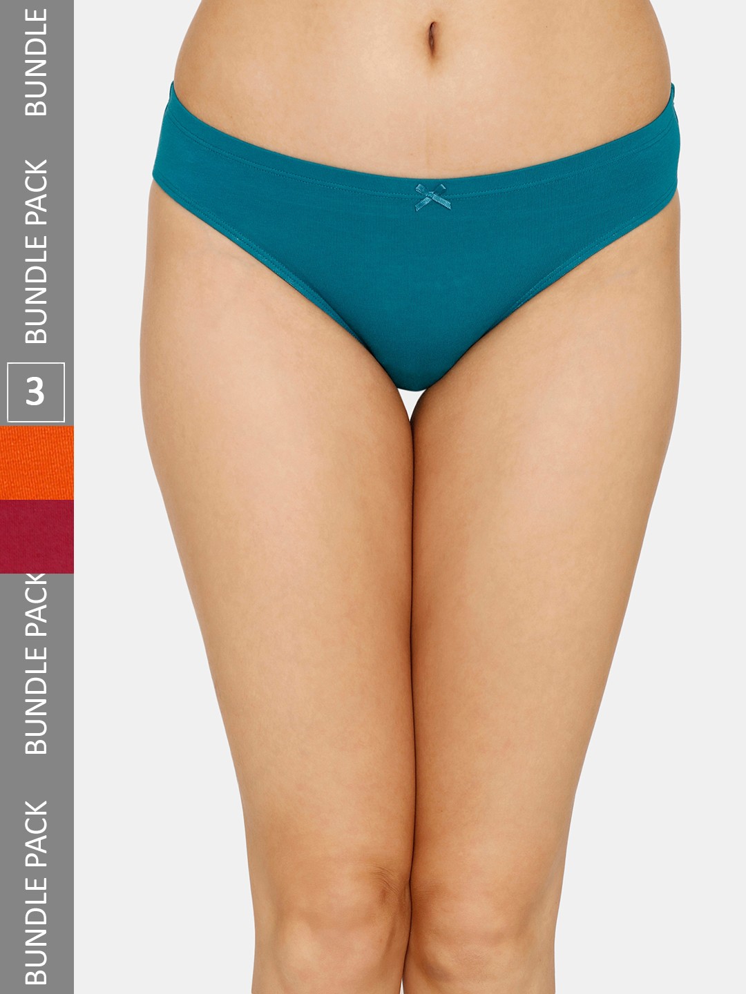 Zivame Women Pack of 3 Assorted Low-Rise Hipster Pure Cotton Briefs