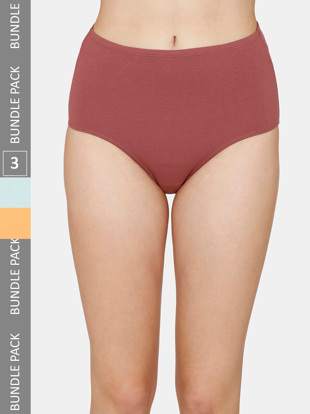 

Zivame Women Pack Of 3 High-Rise Hipster Briefs- ZI2845FASH0NUDE, Brown