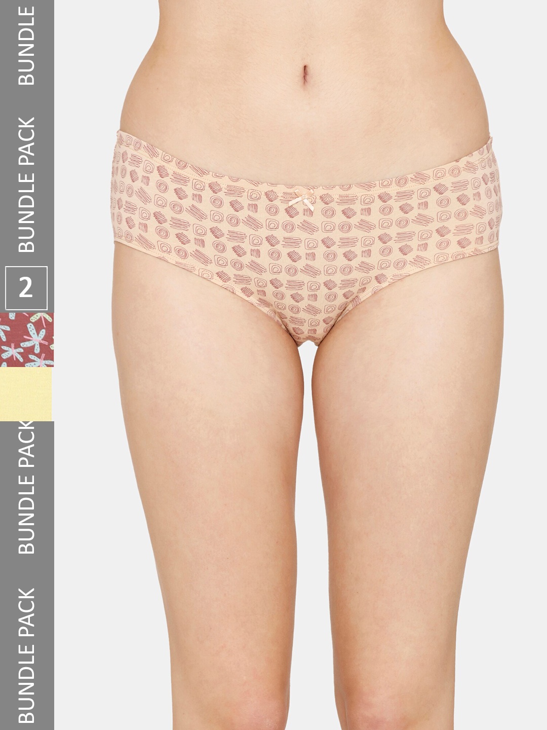 

Zivame Pack Of 3 Seamless Cotton Hipster Briefs, Yellow