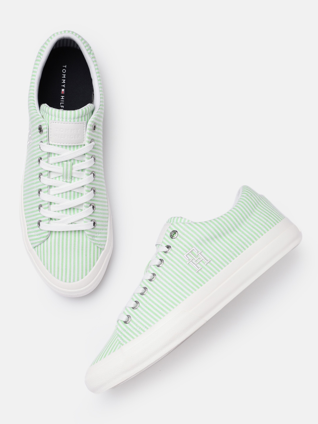 

Tommy Hilfiger Men Striped Sneakers, Green