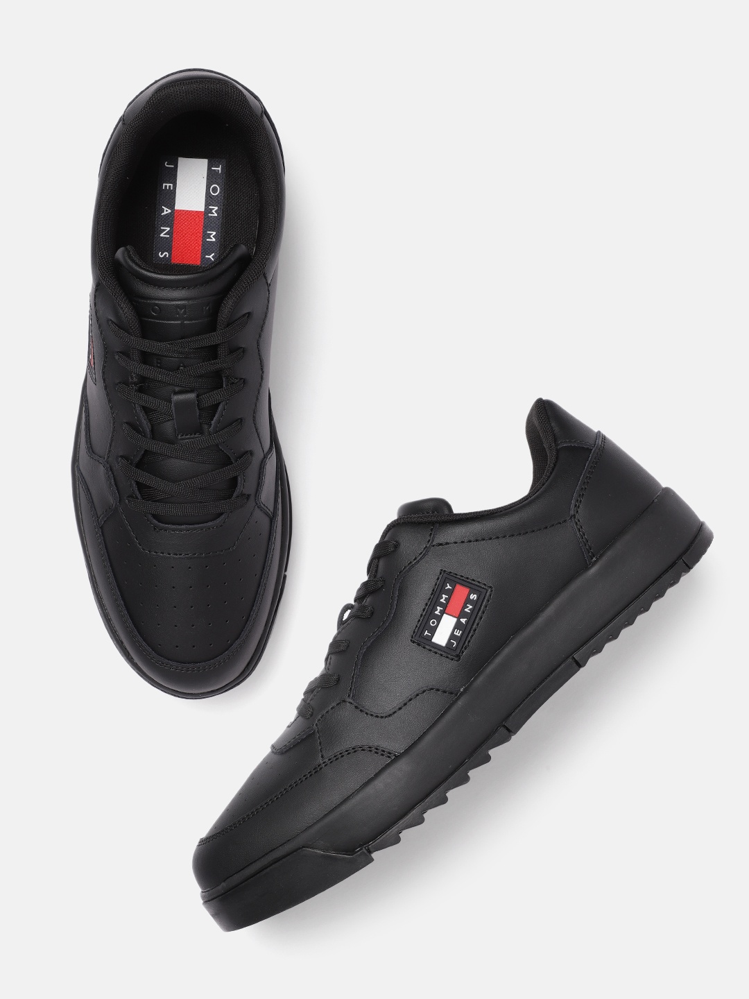 

Tommy Hilfiger Men Perforations Retro Sneakers, Black