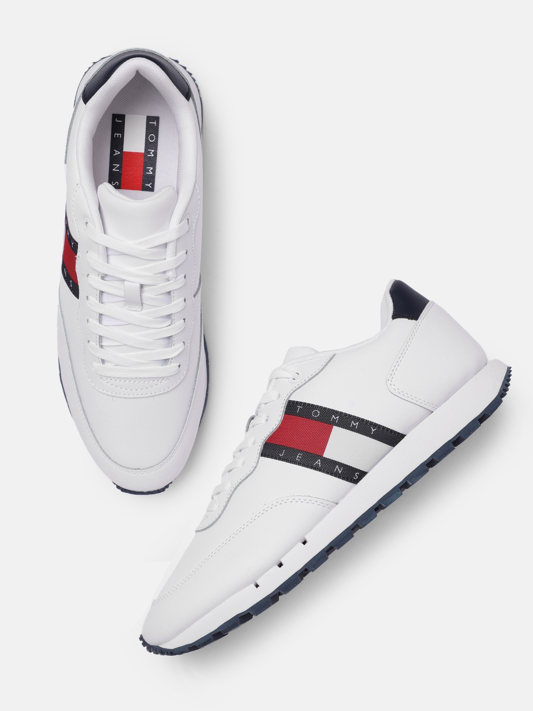 

Tommy Hilfiger Men Leather Sneakers, White