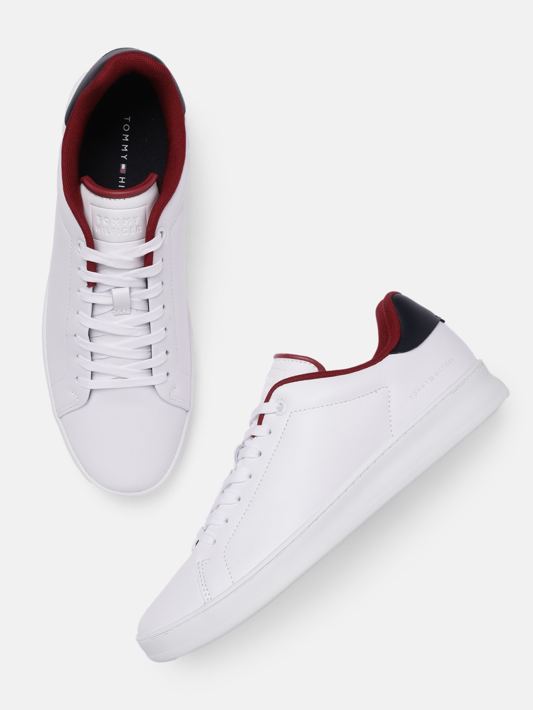 

Tommy Hilfiger Men Leather Sneakers, White