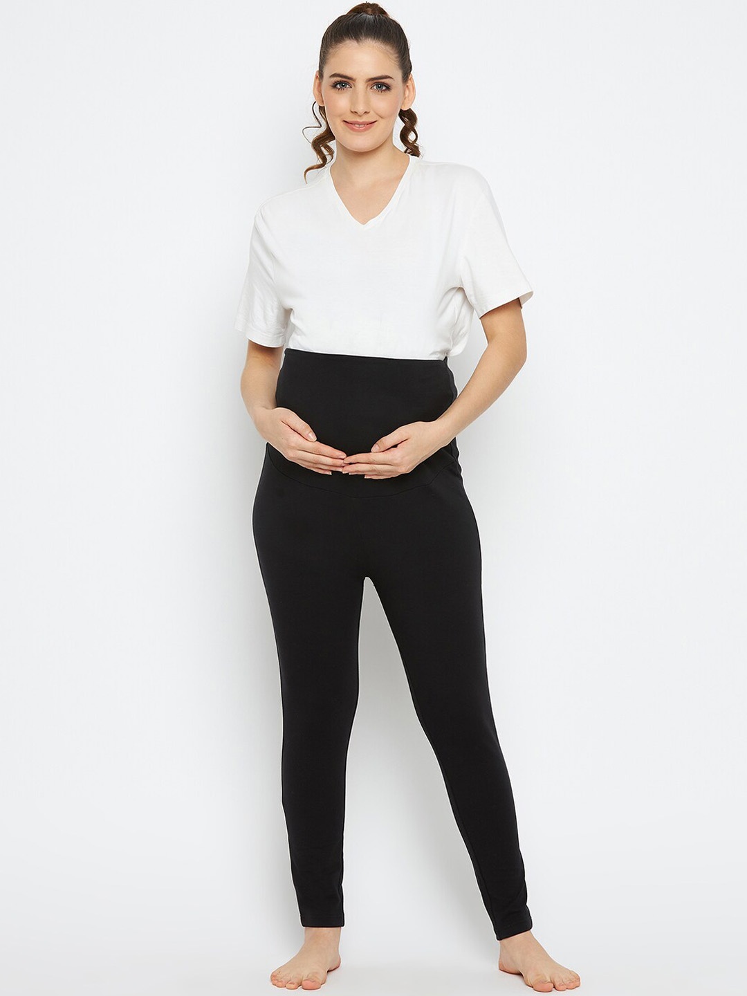 

Hypernation Women Pure Cotton Maternity Lounge Pant, Black