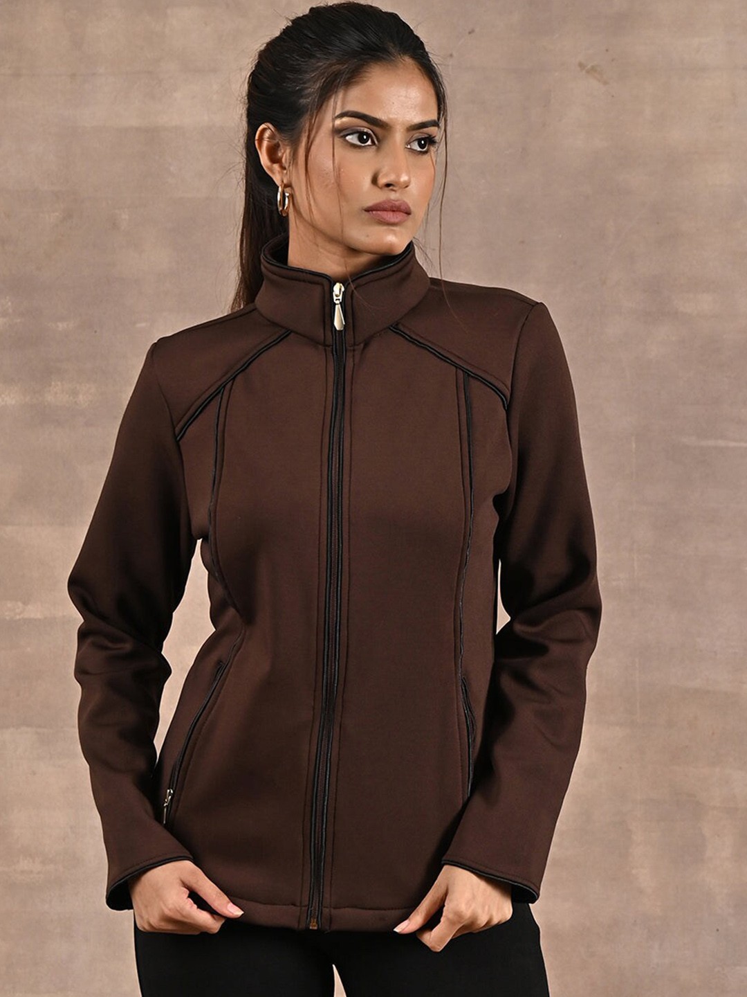 

Lakshita Women Fleece Tailored Jacket, Brown
