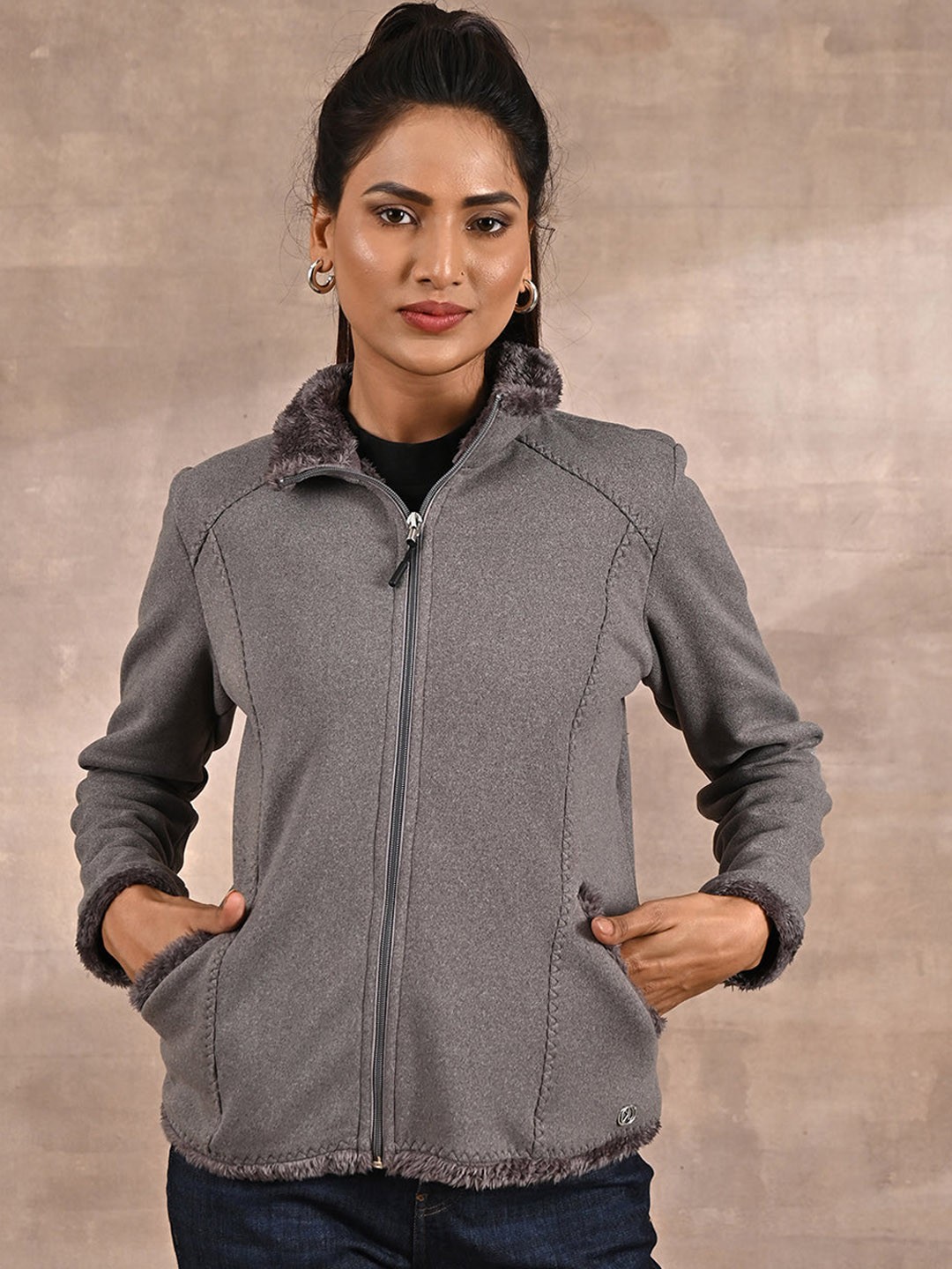 

Lakshita Women Tailored Jacket, Grey