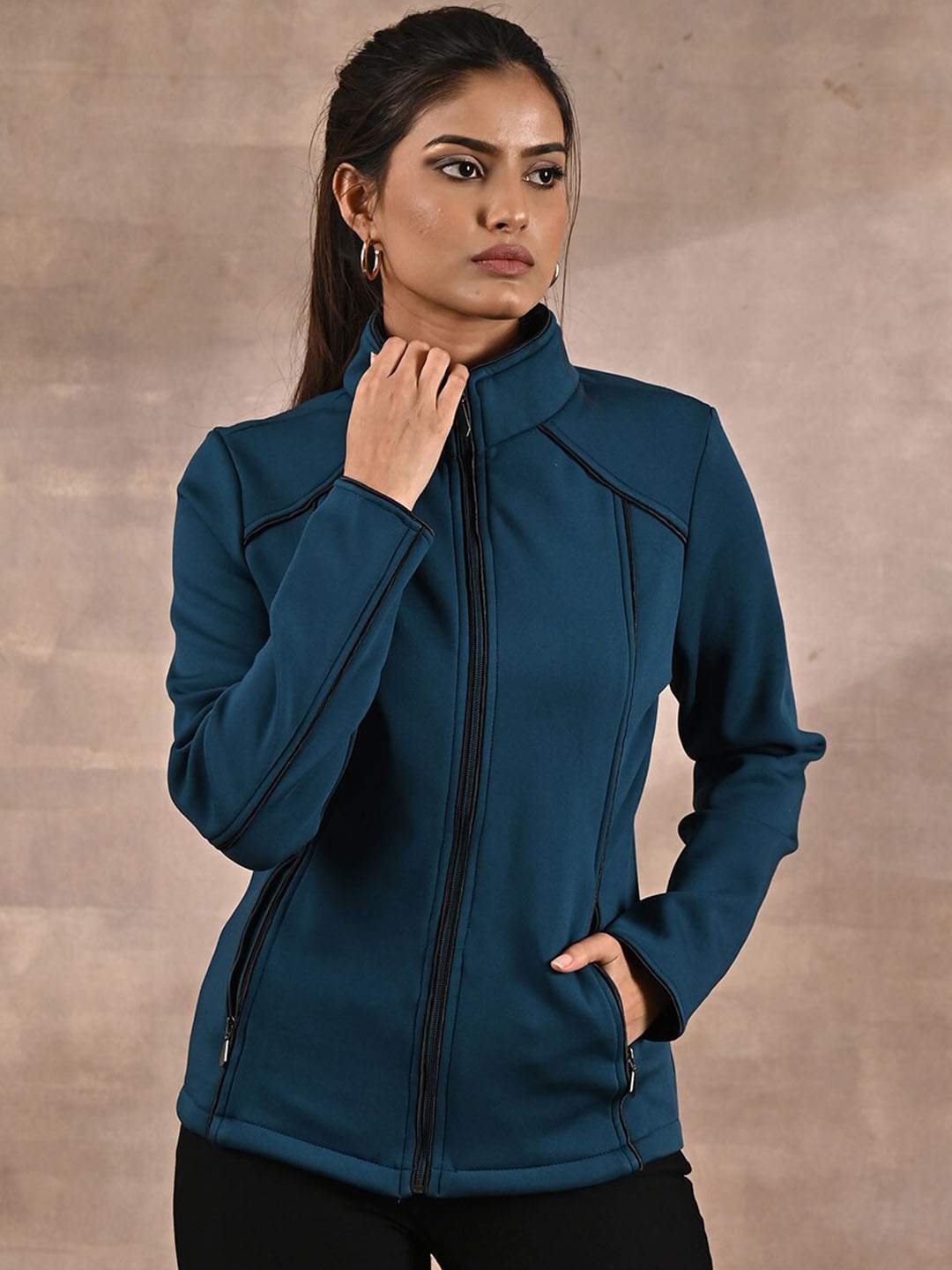

Lakshita Women Bomber Jacket, Teal