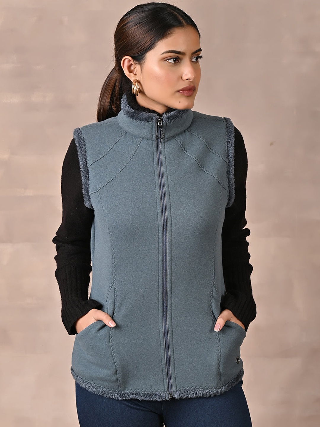 

Lakshita Women Tailored Jacket, Teal