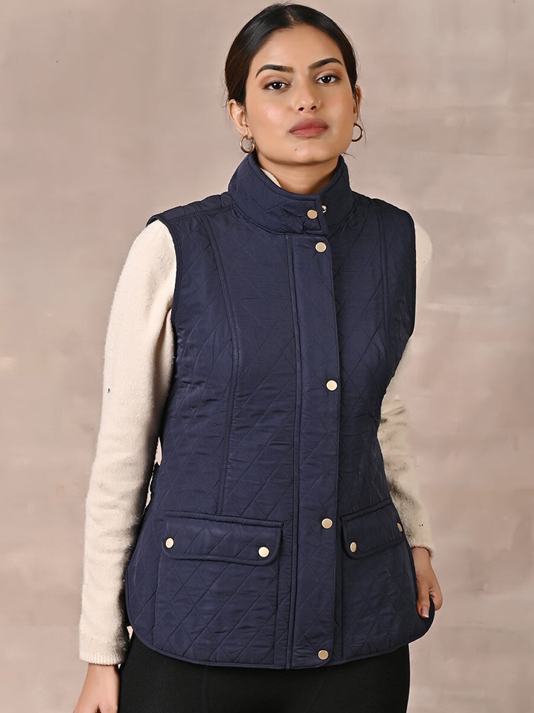 

Lakshita Women Padded Jacket, Navy blue