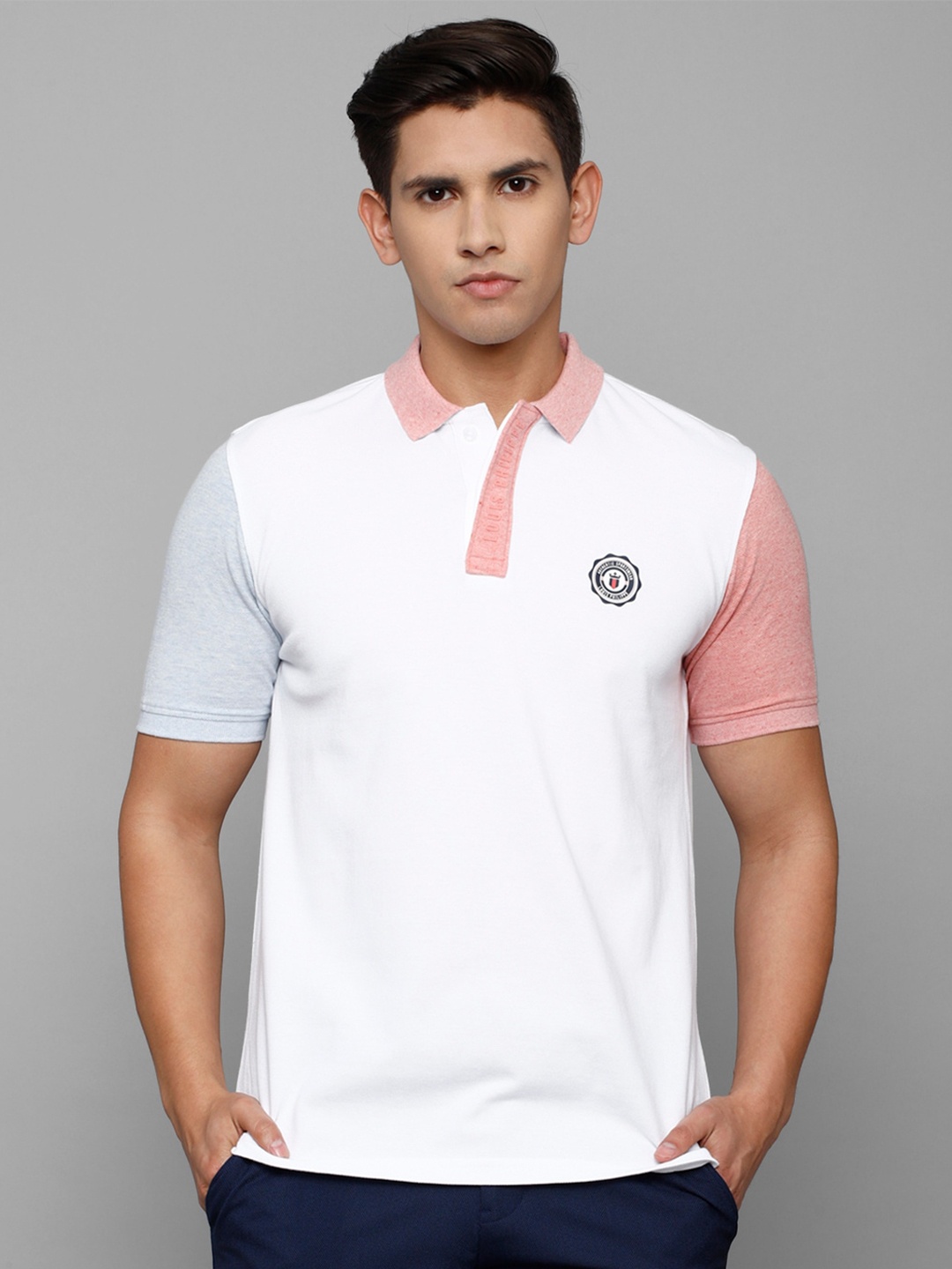 

Louis Philippe Sport Men Polo Collar Pure Cotton T-shirt, White