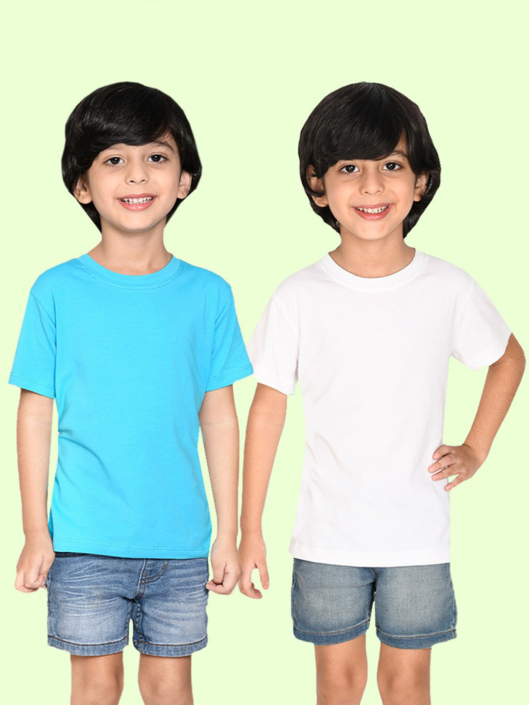 

NUSYL Boys Pack of 2 Round Neck T-shirt, Blue