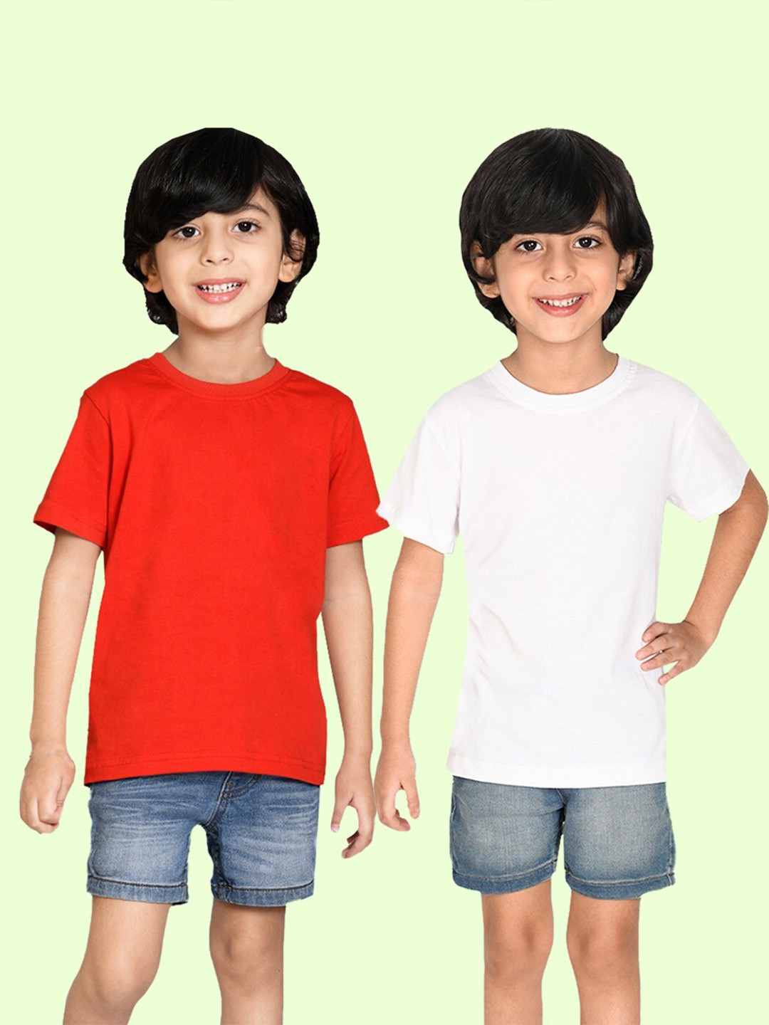 

NUSYL Boys Pack of 2 Rund Neck T-shirt, Red