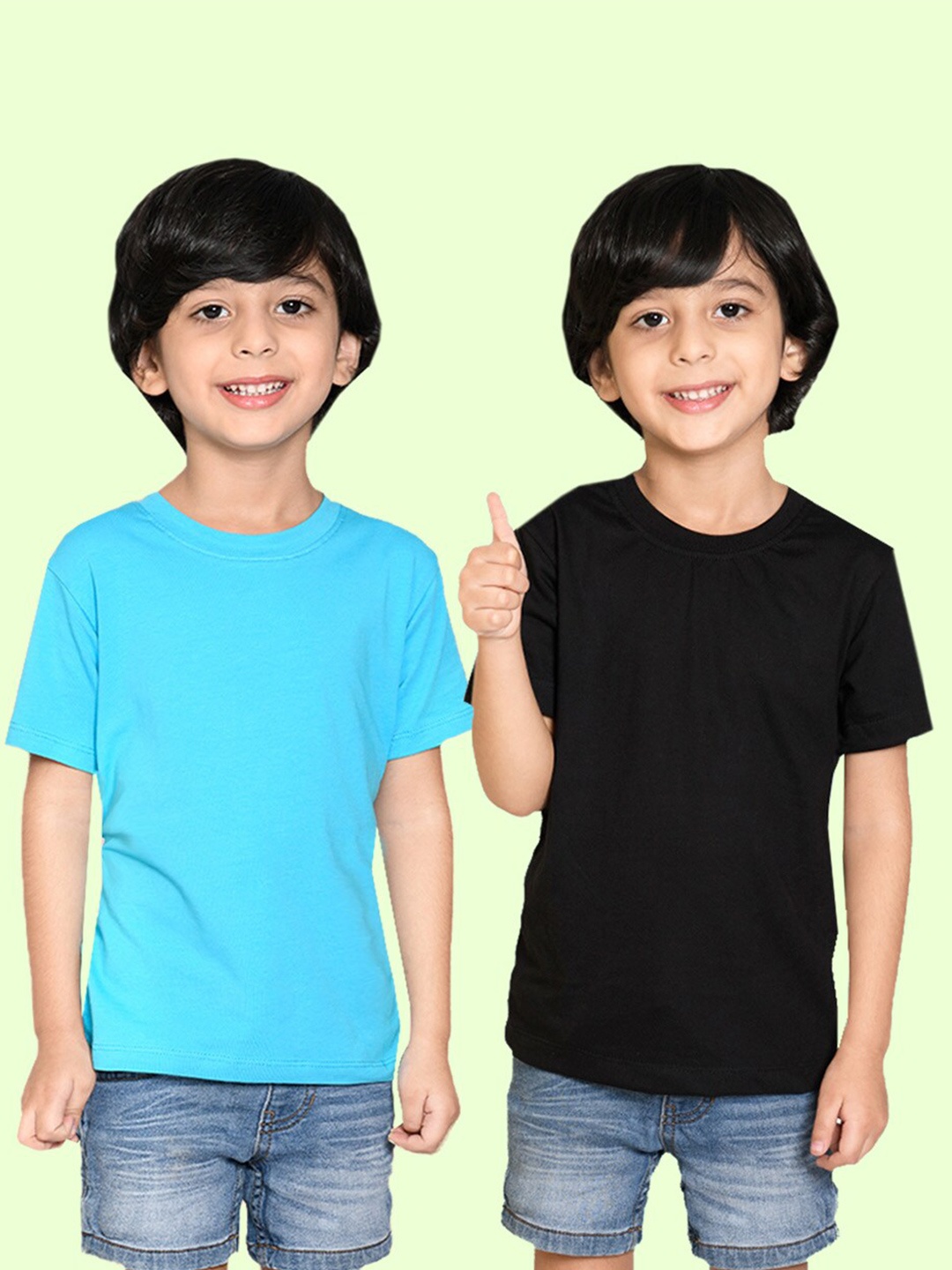 

NUSYL Boys Pack of 2 Round Neck T-shirt, Blue