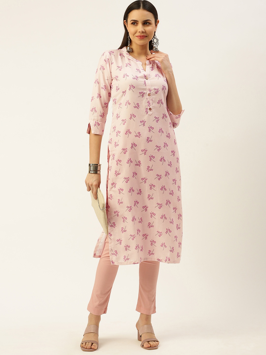 

RACHNA Women Pink Floral Printed Kurta