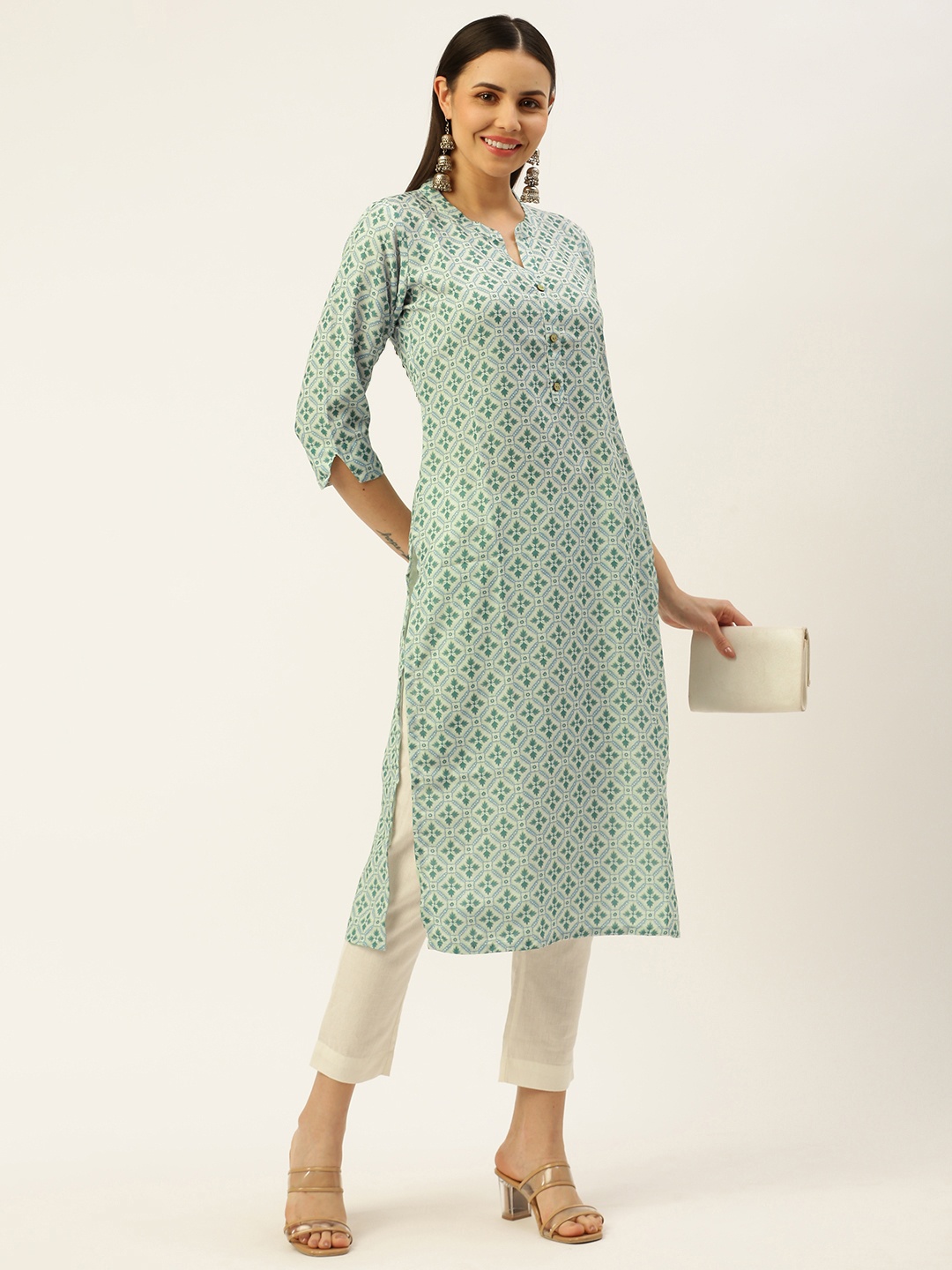 

RACHNA Women Green Floral Printed Kurta