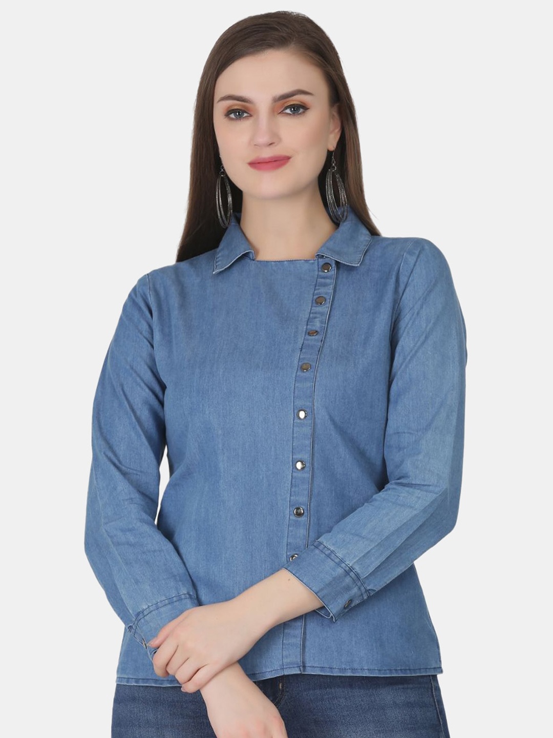 

SAAKAA Denim Shirt Style Top, Blue