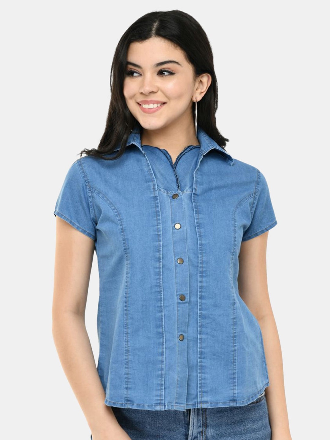 

SAAKAA Denim Shirt Style Top, Blue