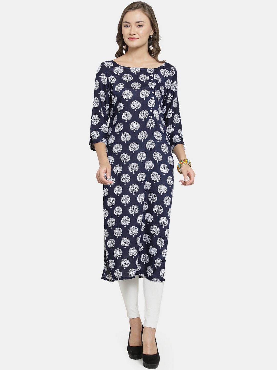 

Enchanted Drapes Women Ethnic Motifs Printed Kurta, Blue