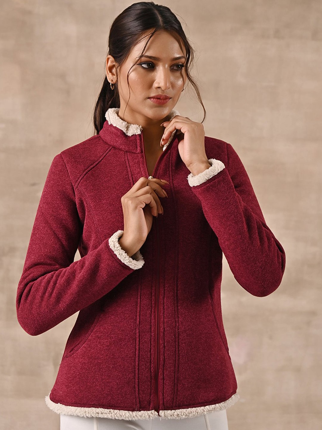 

Lakshita Women High Neck Outdoor Tailored Jacket, Maroon