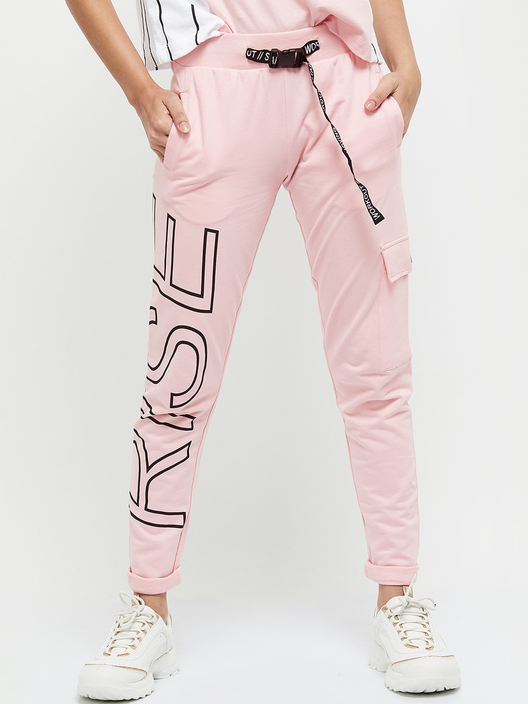 

max Women Typography Printed Joggers, Pink