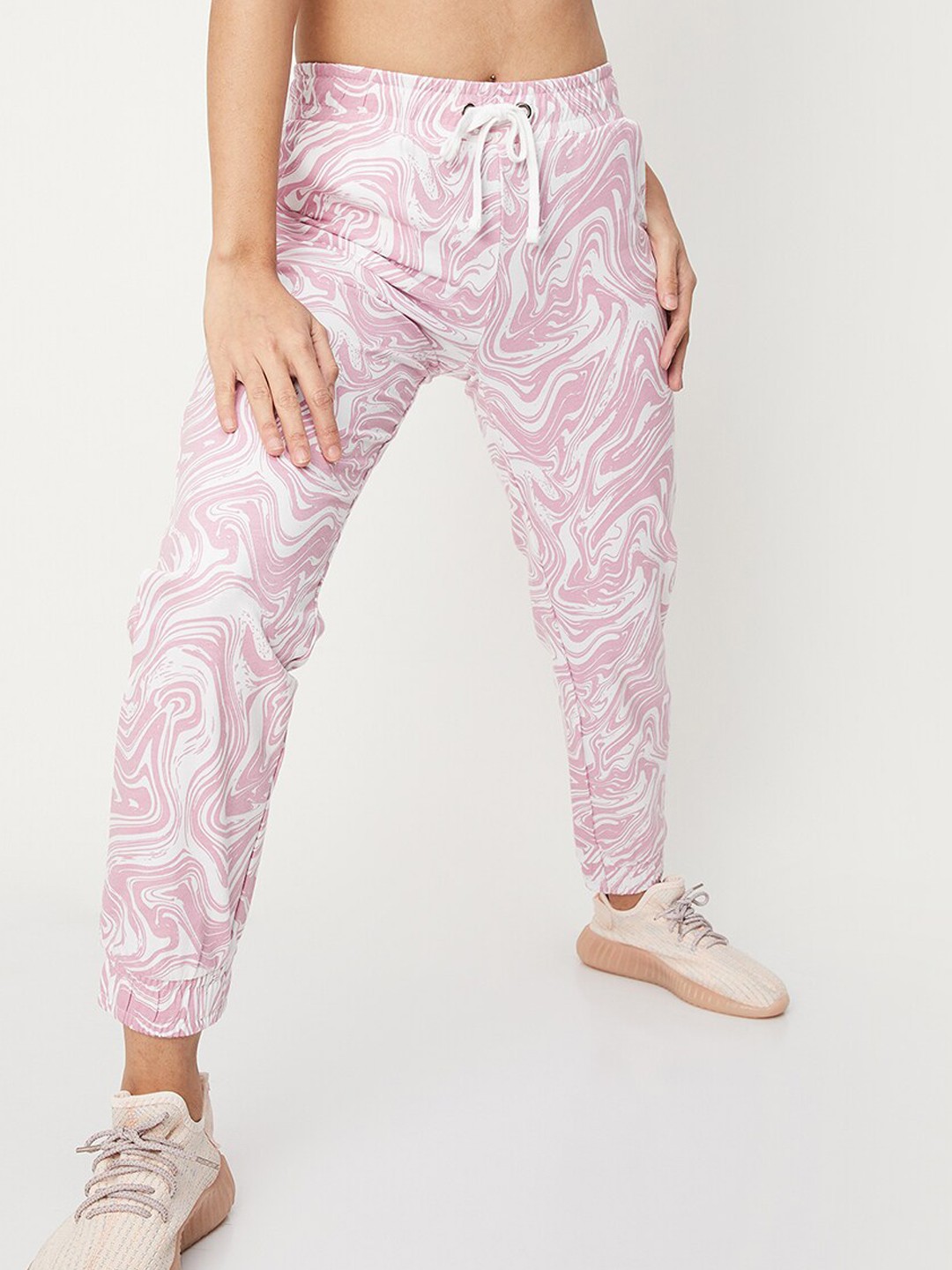 

max Women Printed Cotton Joggers, Purple