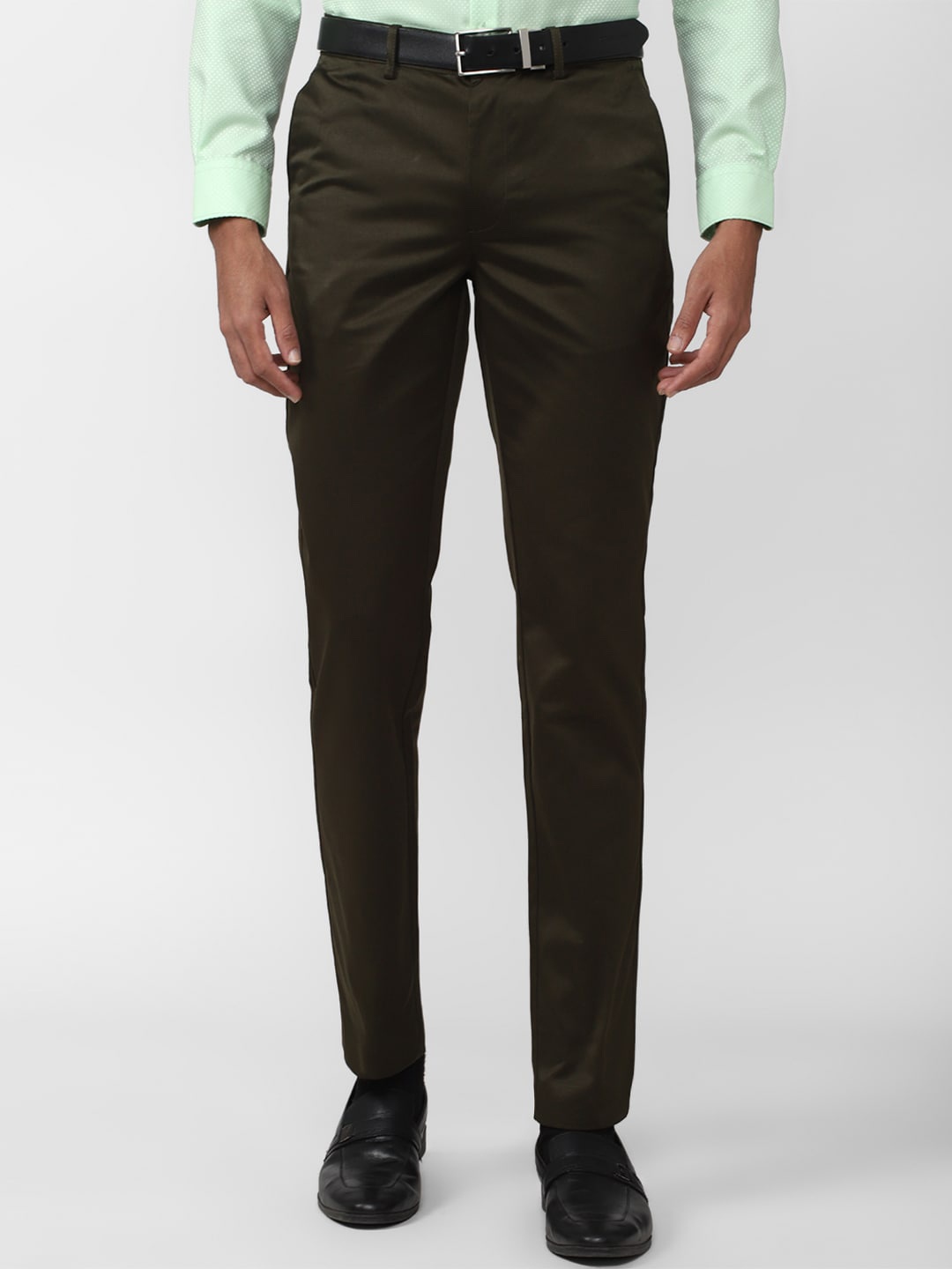 

Peter England Casuals Men Mid-Rise Regular Fit Formal Trousers, Black