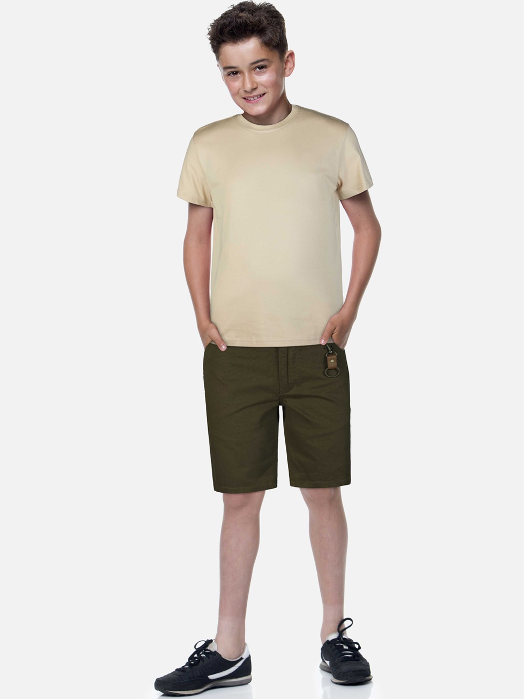 

Gini and Jony Kids Boys Mid Rise Cotton Regular Shorts, Olive